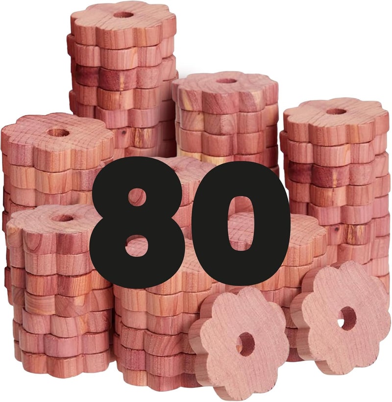 Professor Killamoth 80 Cedar Rings for Clothes Storage - Stop Clothes Damage - 80 Fresh Cedar Rings - Image 3